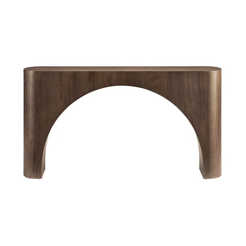 W Brown Wooden Accent Console Sofa Table