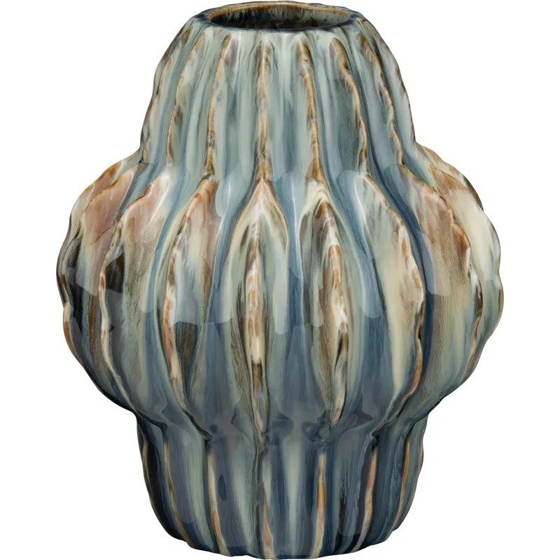 Idris Small Textured Blue Ceramic Vase