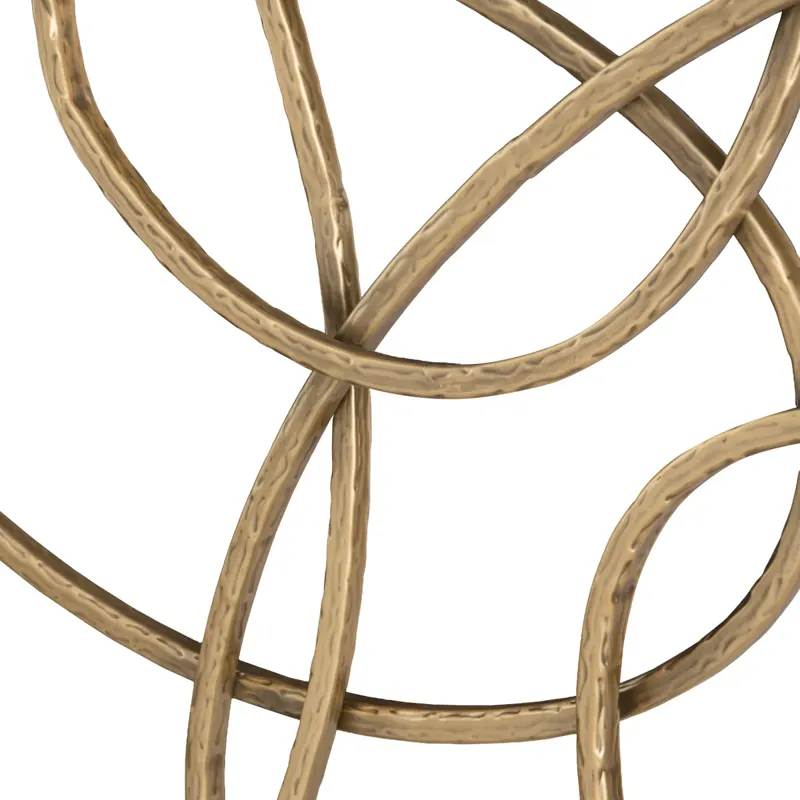 Interwoven 2 Gold Abstract Metal Wall Art Sculpture