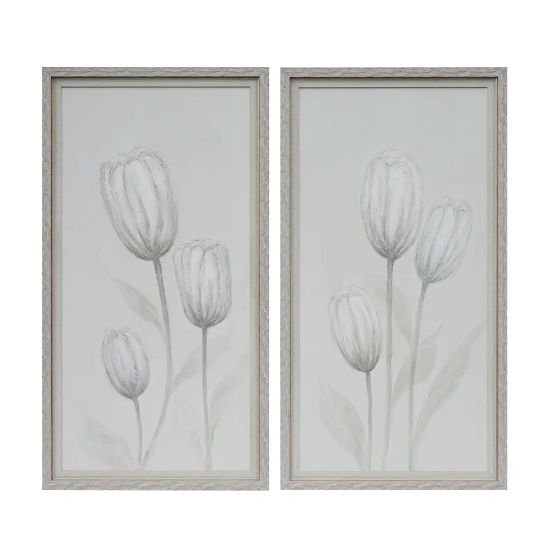 Camden 2-piece Tulip Neutral Framed Canvas Wall Art Set