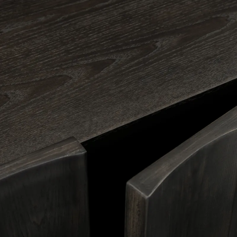 W Brown Wooden Five Door Credenza Sideboard
