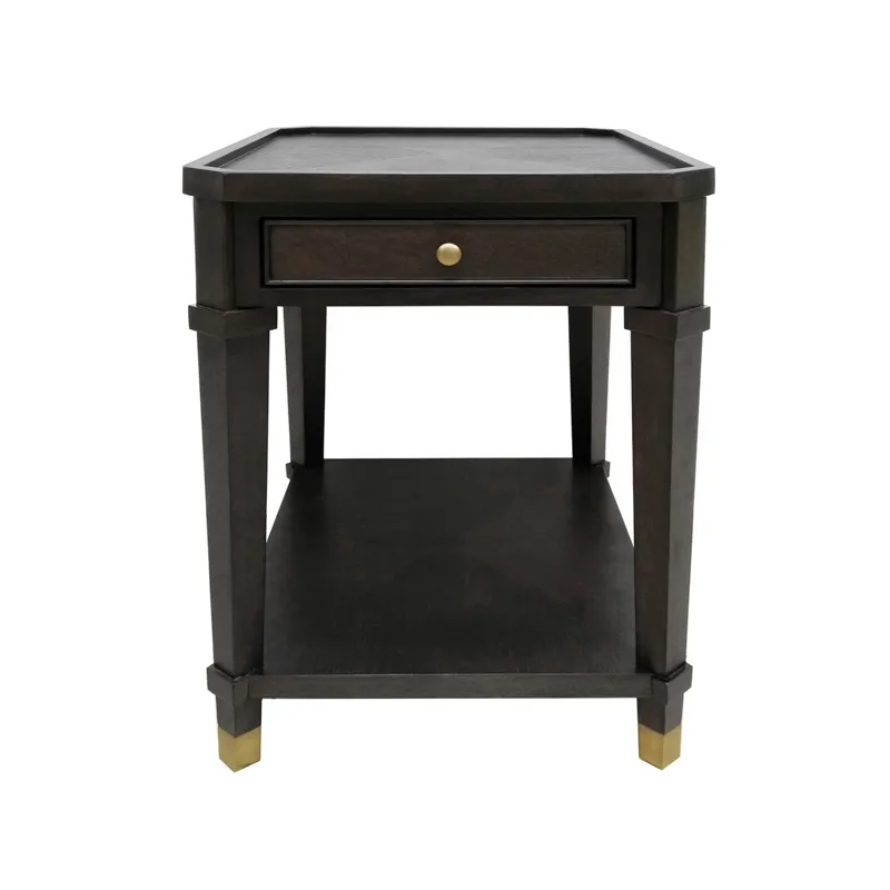1-drawer Rectangular Rich Brown Hardwood Accent/end Table