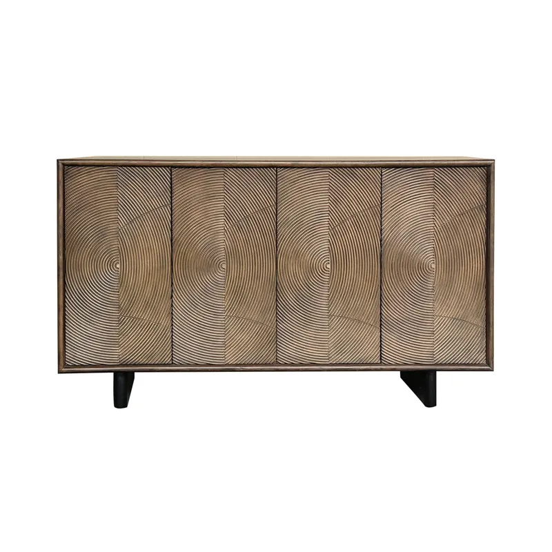 63 In. Brown 4 Door Media Credenza/sideboard
