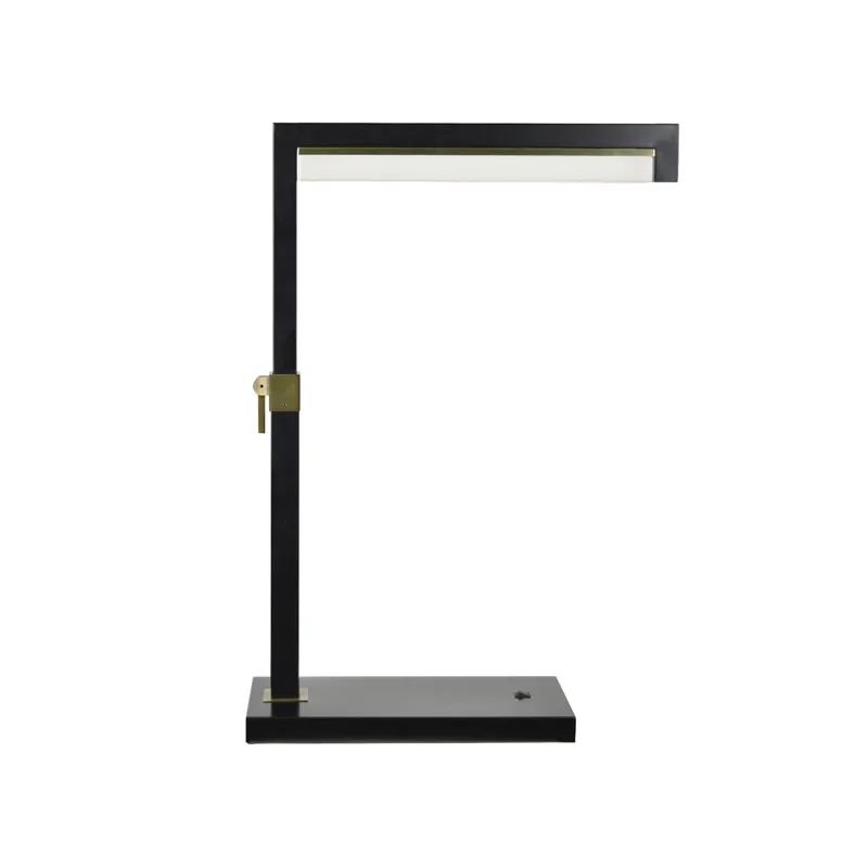 Ronin Led Table Lamp In Matte Black Metal With Modern Geometric Design