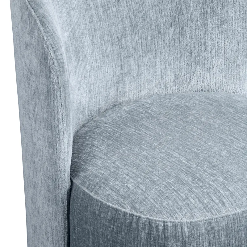 Set Of 2 Blue Upholstered Dining Chairs