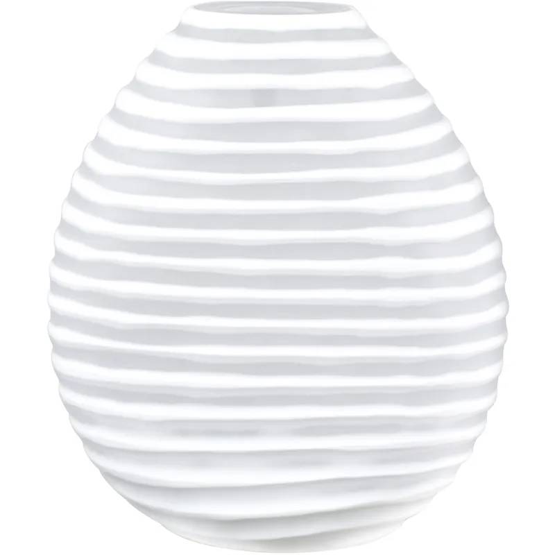 Francesca Small White Striped Glass Vase