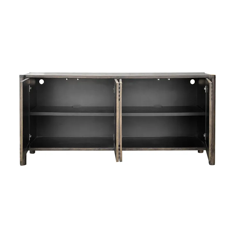 75 In. Brown 4 Door Media Credenza/sideboard