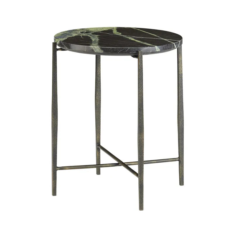 Round Green Marble Accent/end Table