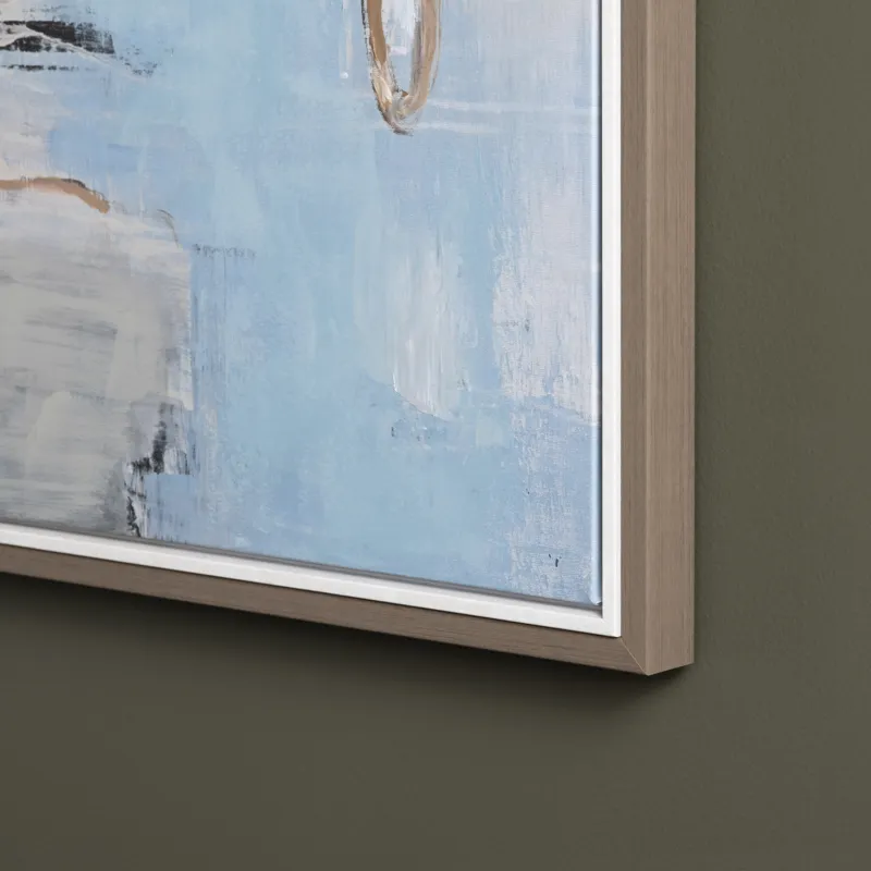 Blue Mirage Abstract Framed Canvas Wall Art