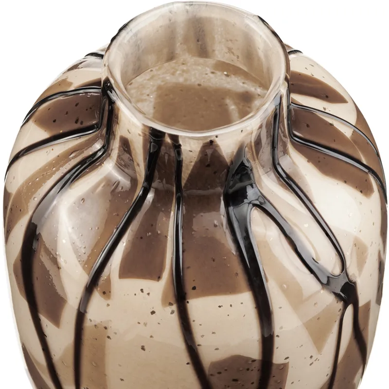 Townes Large Brown & Black Decorative Glass Vase