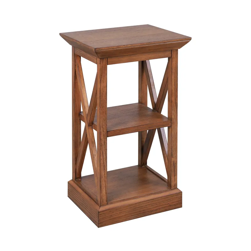 Square Brown Solid Wood Accent/end Table