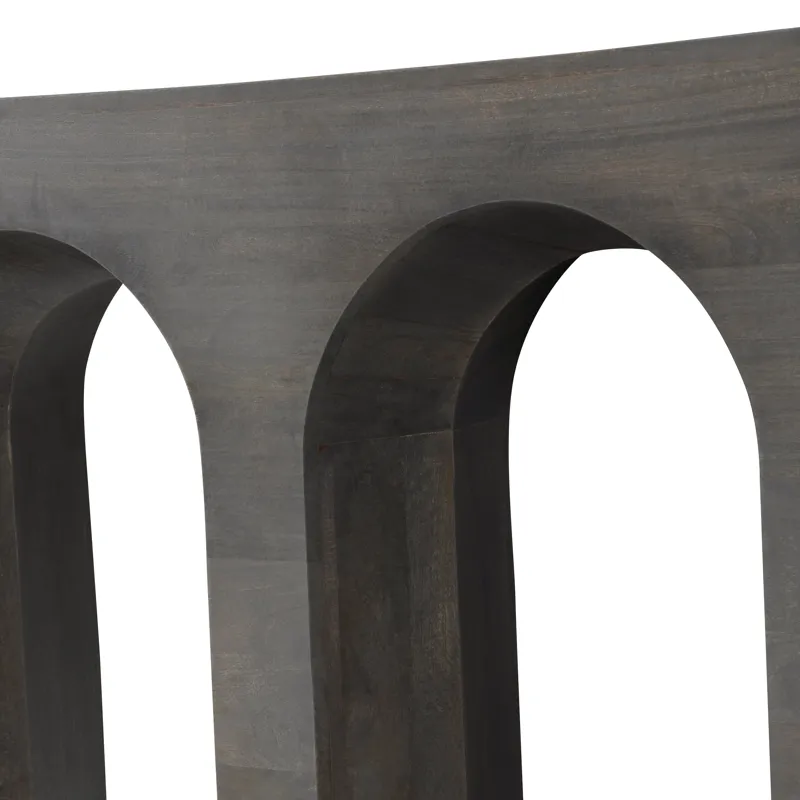 W Gray Solid Wood Accent Console Sofa Table