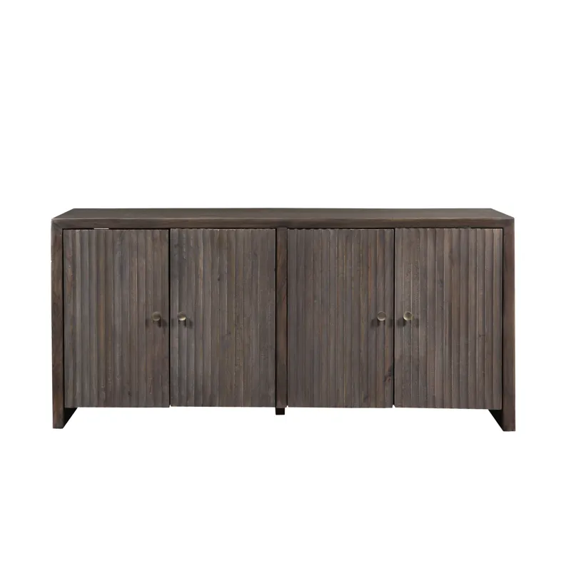 Brown 4 Door Solid Wood Media Credenza/sideboard