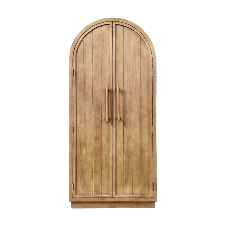 2-door Tan With Yellow Undertones Tall Accent Cabinet