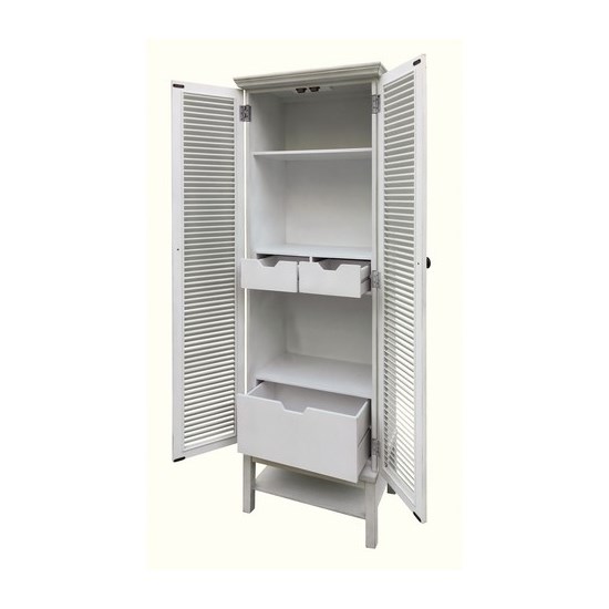Magnolia Louvered 2 Door Tall White Storage CVFZR3682 by