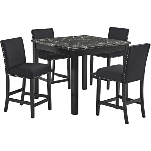 Lennon 5-pk Counter Height Set All Black