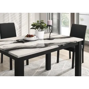 Resia Dining Table-faux Marble Brown