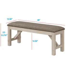 Maribelle Bench Chalk Warm Grey