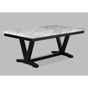 Tanner Dining Table Faux Carrara Marble