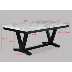 Tanner Dining Table Faux Carrara Marble