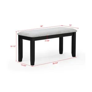 Lester 6-pk Dining W/bench L.grey