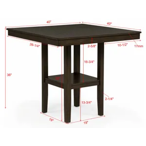 Lester 5-pk Counter Height Table Set Brown