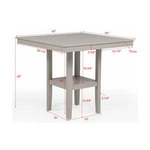 Lester 5-pk Counter Height Table Set Greige