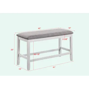 Nina Counter Height Bench Chalk Grey