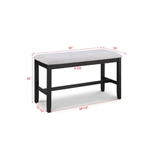 Delfin Counter Height Bench-light Grey