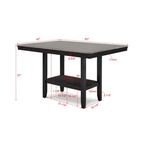 Delfin Counter Height Table- Light Grey 2 Tone