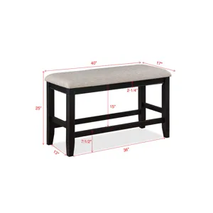 Fulton Counter Height Bench Light Grey