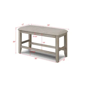 Fulton Counter Height Bench White Oak