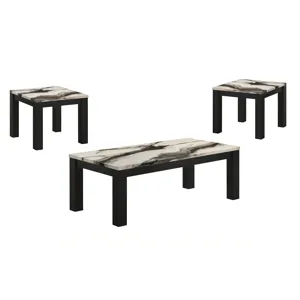 Ivy 3-pk Cocktail Set Faux Marble Brown