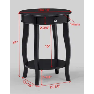 Jacie Chairside Table Black