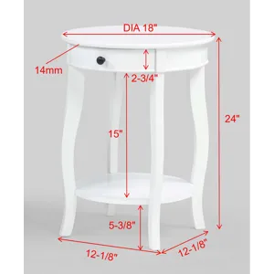 Jacie Chairside Table White
