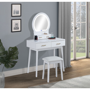 Cecilia Vanity Table & Stool-white