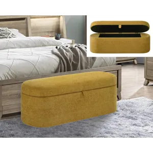 Philipa Storage Bench- Gold Tweed