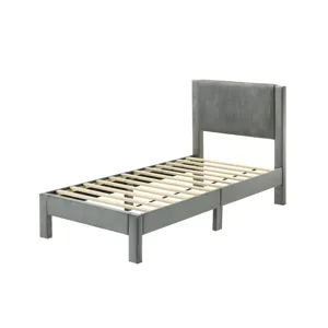 Lucia Twin Platform Bed Light Grey