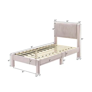 Lucia Twin Platform Bed Pink
