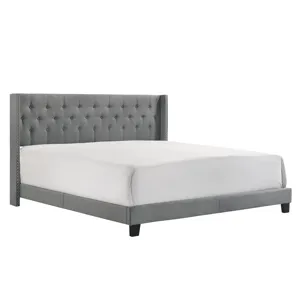 Makayla King Bed Grey
