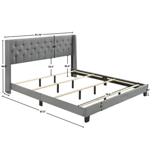 Makayla King Bed Grey
