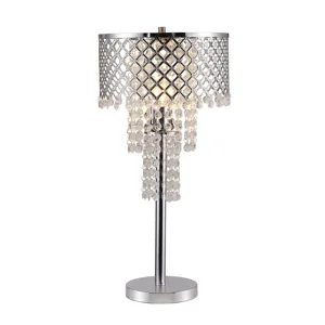 Crystal On Mesh Table Lamp 28 H