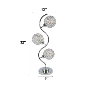 Crystal 3 Globe Table Lamp