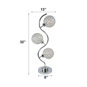 Crystal 3 Globe Table Lamp