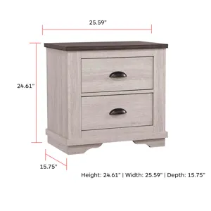 Coralee Night Stand Chalk/grey
