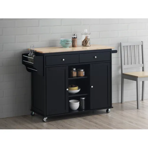 Grady Kitchen Cart Nat Top/bk Base