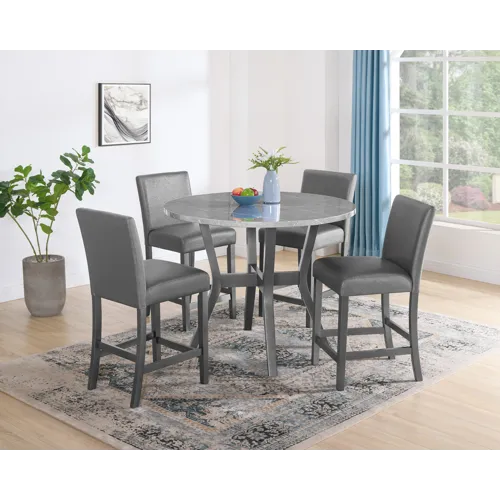 Judson 5-pk Counter Height Set Glitter Grey