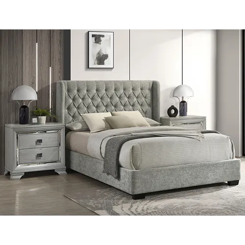 Daphne King Headboard L.grey Tweed