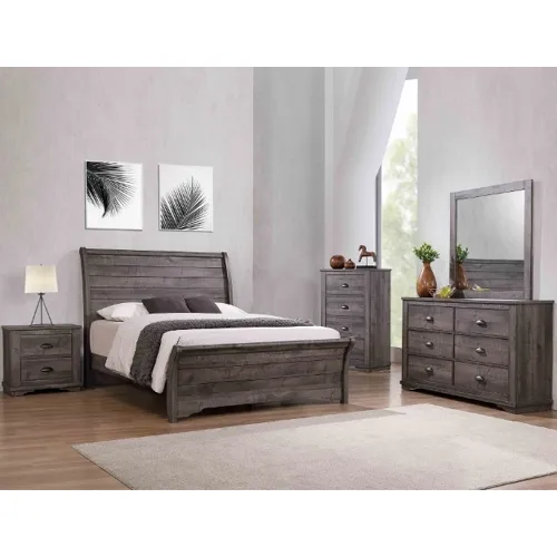 Coralee 5 PC Queen Bedroom Set - Grey
