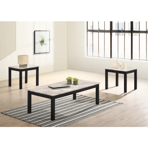 3pk Thurner Faux Marble Wh Cocktail Set